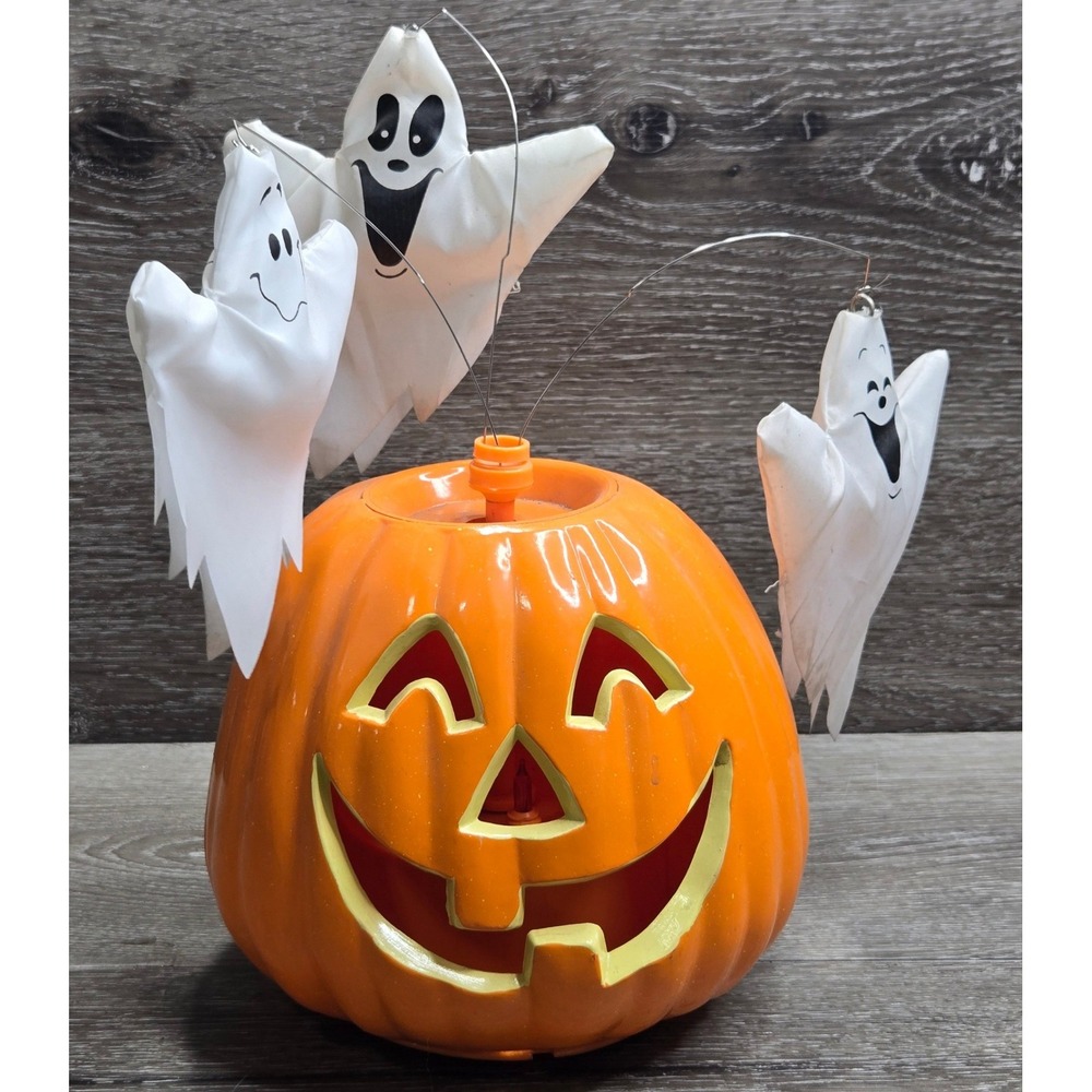 Vintage Jack O Lantern Pumpkin Easter Unlimited Animated Ghosts Halloween Decor